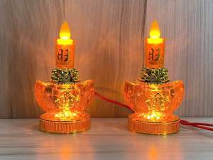 Đèn thờ thỏi vàng để bàn thờ thần tài thu hút tài lộc phong thủy cao 16cm