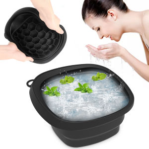 Foldable Silicone Ice Washbowl Facials Bath Bowl Portable Travel Home Skincare Skin Cryo Tool for Cold Therapy Facial Puffiness