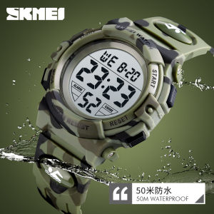 SKMEI 5bar Waterproof Colorful Lights Camouflage Boy Wristwatches Fashion Kids Watches Sports Childrens Watch relogio infanti