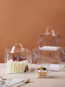 SET 10 HỘP MICA ĐỰNG BÁNH KEM TRONG SUỐT CÓ QUAI XÁCH