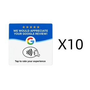 Bandai | 10 Chiếc Google Signboard Mã NFC Tap Business Desktop Stickers Phương Tiện Truyền Thông Xã Hội Thẻ RFID Để Đánh Giá Google Card ACG Trang Trí
