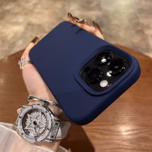 New Navy Blue Liquid Silicone Phone Case for OnePlus 11/12 ACE5 Ultimate Edition Full Edge Protection Anti-Fall Dirt Resistant