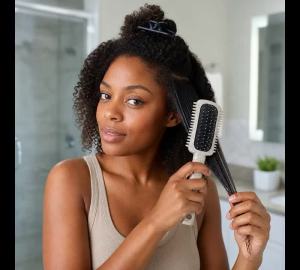 Tame Frizzy Hair Styling Comb Women Massage Hair Brush Anti-slip Handle For All Hair Types Boar Bristle Curly Hair Brush Curly