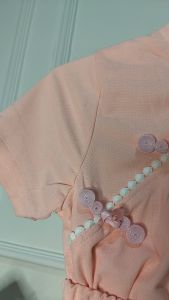 Setelan Anak Perempuan Import Variasi Model Cheongsam Polosan Kerah Tinggi 3 Pita Rok Mini