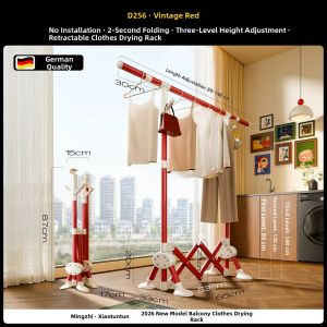 MINGZHI | Foldable Single-Pole Small Movable Coat Rack