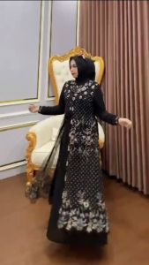 COD Rihanna Dress Ceruty Babydoll Swaroski Gamis Wanita Terbaru 2024 Viral Dress Kondangan Wanita