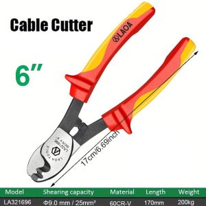 LAOA | LAOA Insulated Cable Cutting Pliers 1000V VDE 6"/8"/10" 60CR-V Heavy-Duty Wire Cutter Electrician Tool