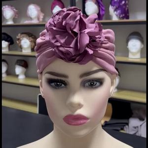 Women Turban Hat Muslim Hijab Bonnet Indian Cap Head Wrap Big Flower Elastic Hair Bands Hat Beanie Ladies Girls Hair Accessories