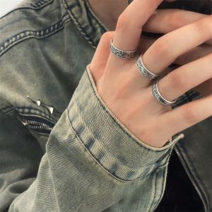 Vintage Dragon Pattern Ring Adjustable Men Women Fashion Jewelry Slim Design Hip Hop Style Silver Plated Alloy Finger Ring