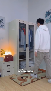 [จัดส่งพร้อมติดตั้งฟรี] KIOSK ตู้เสื้อผ้าIXY บานเปิดกระจก (91.4 x 56 x 182.9 cm)