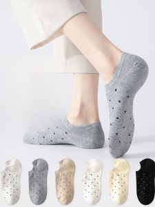 MiiOW | Catwoman Summer Thin Small Polka Dot Boat Socks Women Invisible Low Cut Round Dot Invisible Short Cotton Anti-slip Socks