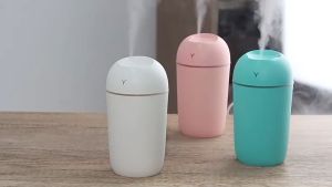 เครื่องพ่นอโรม่า เครื่องเพิ่มความชื้นในอากาศ ขนาดเล็กพกพาสะดวก 420 มล ปลอดภัยในการใช้งานชาร์จ USB เครื่องพ่นหมอก