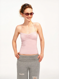 95 Lan viscose modal Neck-tied Backless Slimming Tank Top