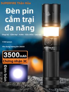 SUPERFIRE | Đèn Pin Khẩn Cấp Ngoài Trời Công Suất Cao Có Thể Sạc Lại Thu Phóng Tia Xa