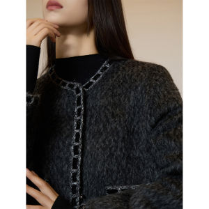 Elegant Black Retro Quilted Down Lining Coat