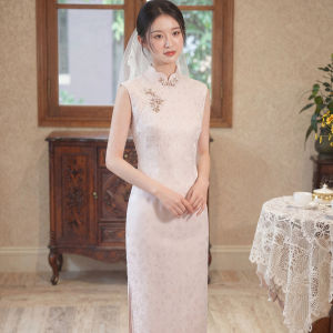 Elegant Wedding Brides Dress Summer Sleeveless Silk