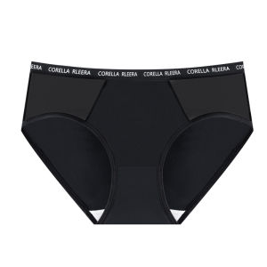 MiiOW | กางเกงชั้นในลูกไม้เซ็กซี่สำหรับผู้หญิง ทรงบาง ไร้ตะเข็บ ทรงสามเหลี่ยมสีดำ กางเกงขาสั้นสุดเซ็กซี่ ทรงเอวกลาง ผลิตจากผ้าไนลอน