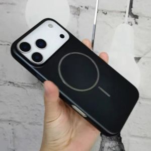 Ultra Thin Metallic Painting Hard PC Case For iPhone 17Air 16 15 14 13 12 11 17 Pro Max Plus Magnetic For Magsafe Frosted Cover