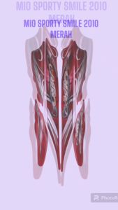 STIKER STRIPING LIS BODY MOTOR MIO SMILE 2010 2011 MERAH STANDAR COD