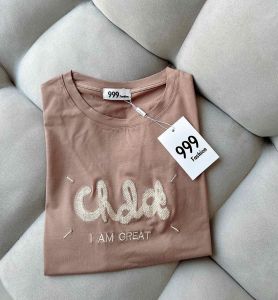 Áo thun cotton Thái nữ dáng vừa phối chữ THÊU ( Mã THÁI THÊU Chld )