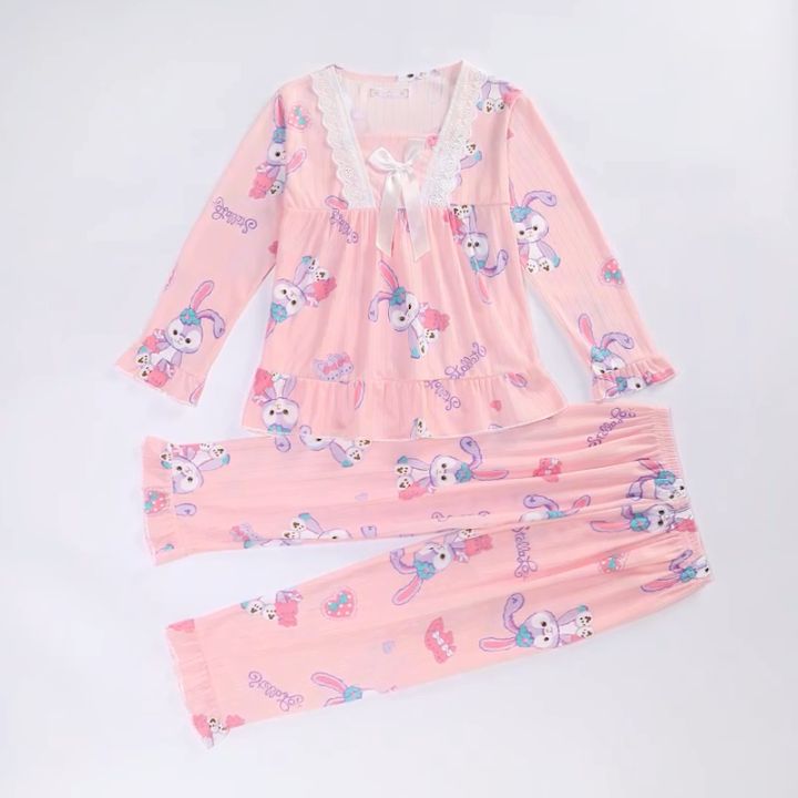 Đồ Ngủ Cho Bé Gái Đồ Ngủ Dài Tay Phong Cách Công Chúa Hoạt Hình Bộ
