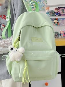 OUDENGPAI | High Capacity School Bag For Junior And High School Girls Pure Color Series Korean Style Double Shoulder Bag With Large Capacity