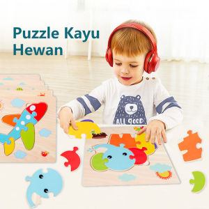 BabyShine Puzzle kayu hewan 3d wooden toys jigsaw puzzle mainan edukasi anak