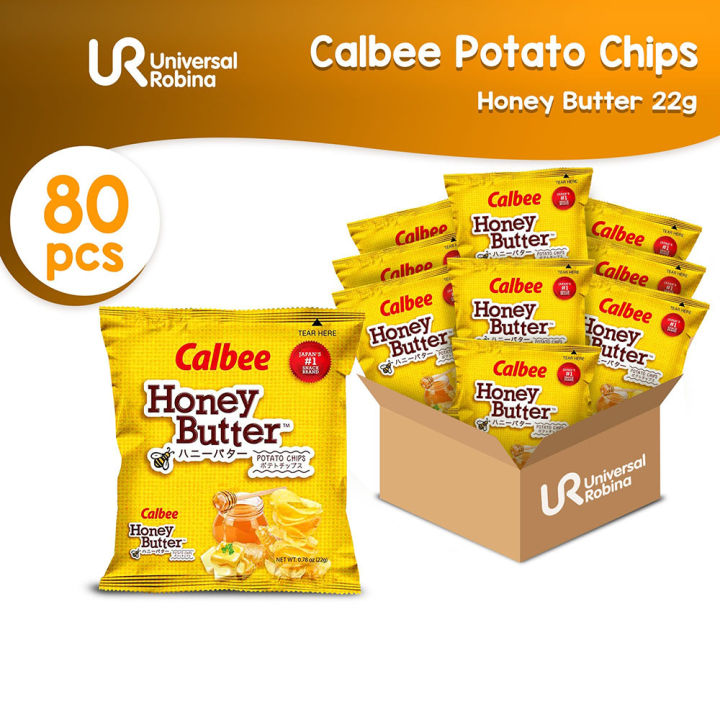 Calbee Honey Butter Potato Chips 22g x 80pcs - 1 Case