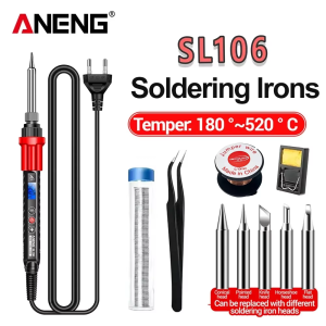 ANENG | ANENG SL106 Professional Adjustable Temperature Soldering Iron Kit Fast Heat Up Portable Welding Tools for Electronic Repair