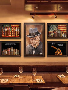 Retro Cigar Bar Decorative Poster Whiskey Industrial Style Bar Nightclub Corridor Painting Bar Decor Modern Art Canvas Print