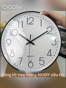 Đồng Hồ Treo Tường AIODIY Kim Trôi Siêu Êm - Máy Đếm Số Cách Điệu Phong Cách Bắc Âu - Decor Phòng Cao Cấp