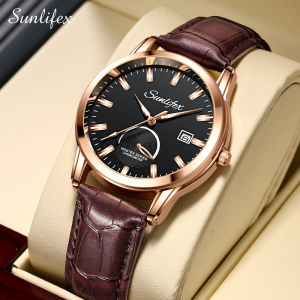 SUNLIFEX Jam Tangan Pria Tampilan Kalender Laki Original Jam Kekinian Jam Tangan Cowok
