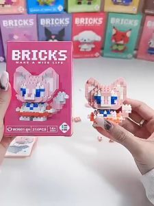 DIY Susun Blok Bangunan Mini Kartun Bricks DIY Mainan Balok Nano Block Model Kartun Bricks Toys Diy Balok