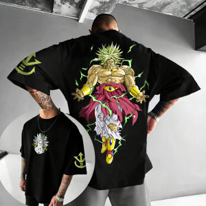 Bandai | Dragon Ball Z Super Saiyan Broly Green Aura T-Shirt for Men 100% Cotton Summer Casual Streetwear Anime Graphic Print