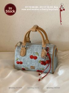 Cherry Sweet Womens Blue Boston Handbag