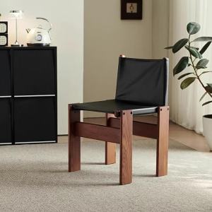 MOLORE | Zen Style Vintage Solid Wood Oiled Leather Dining Chair