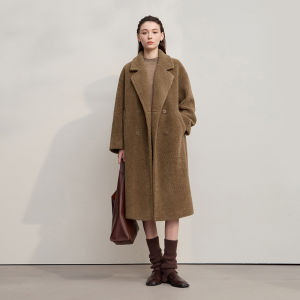 Minimalist Double Breasted Loose Eco-friendly Particle Velvet Fur Outerwear