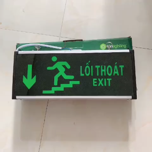 Thiết Bị Phòng Cháy Chữa Cháy - Đèn Exit Chỉ Dẫn Thoát Hiểm Xuống Cầu Thang Bên Trái DEN-TH-06