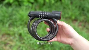 Bicycle Lock with Tail Light 5-Digit Security Password Bike Lock Steel Cable Chain Anti-theft Bicycle Bike Accessories