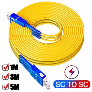 SC To SC Fiber Patch Cord Jumper Cable Simplex Single Mode Optic Durable Safety Fiber Optic Patch Cord for Network 1M 3M 5M