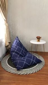 Bean Bag plus ISI Size Dewasa - Motif Jaring Navy - bahan lembut dan adem size LARGE by Beanbag Smoothies
