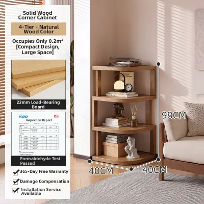 Corner Real Wood Cabinet Triangular Storage Rack