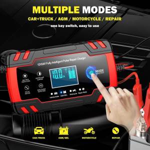 Full Automatic Car Battery Fast Power Charger 12V/10A 24V/5A Digital Lcd Display Voltage For Car Motorcycle Repair Type