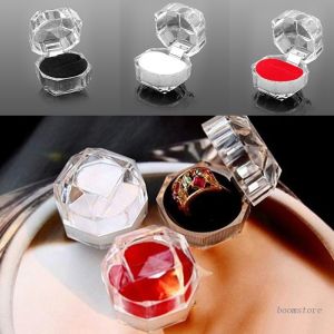 20pcs Transparent Mini Ring Box Jewelry Box Earring Box Proposal Ring Storage Diamond Box Storage Case