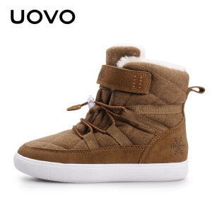 UOVO Thickened Waterproof Childrens Snow Boots Winter Anti-slip Fleece Lined Cotton Shoes for Boys And Girls Kids Snow Boots