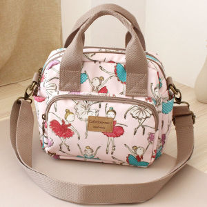 Waterproof Oxford Cloth Womens Bag Satchel Shoulder Messenger Bag Double Zipper Messenger Bag Backpack Handbag Multi-Pocket