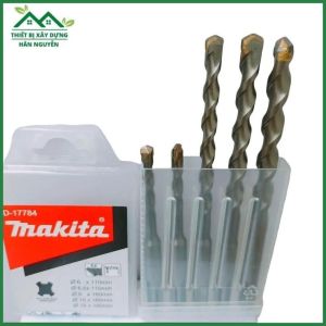 Bộ mũi khoan bê tông Makita D-17784 2 cạnh đầu gài 6 6.5 8 1012mm cho máy khoan betong