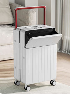 Large Capacity Fashionable Womens Luggage with Front Opening Boarding Box Wide Pull Rod Multifunctional Travel Password Box