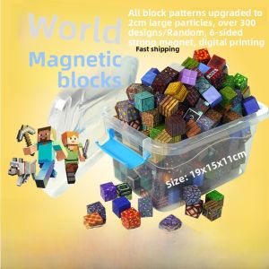 Magnetic Cube Building Blocks My World Boys Assembly Educational Mini Gifts Toy Iron Stone Puzzle Plastic Model Kit for Kids