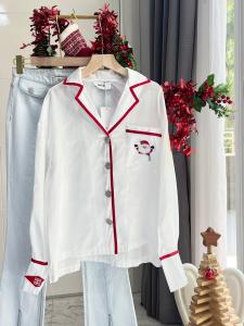 ●ECLAIRE● 043 Kemeja Satin Oversize Natal Christmas Xmas Premium 6017